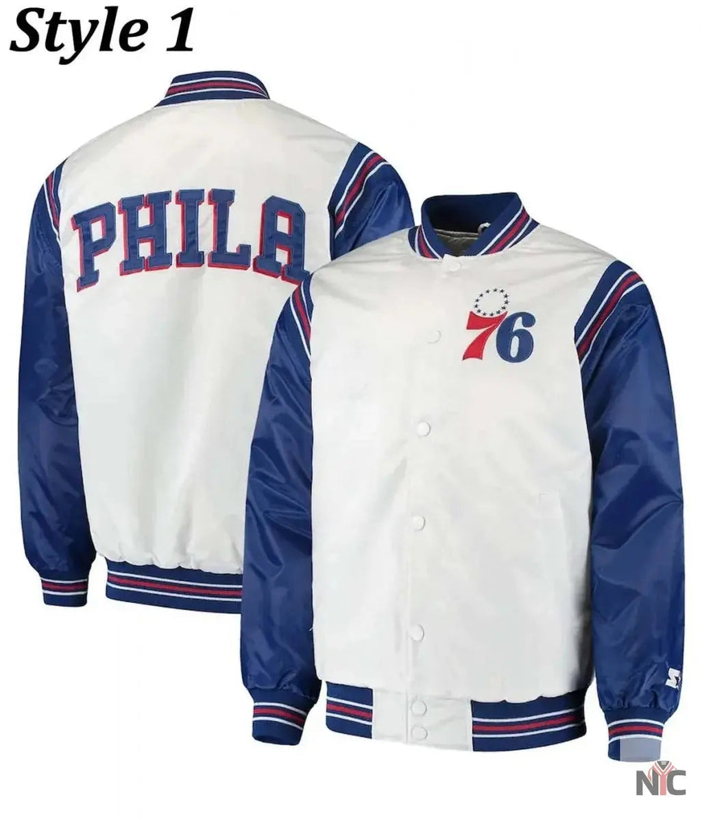 Renegade Philadelphia 76ers Full-Snap Satin Jacket