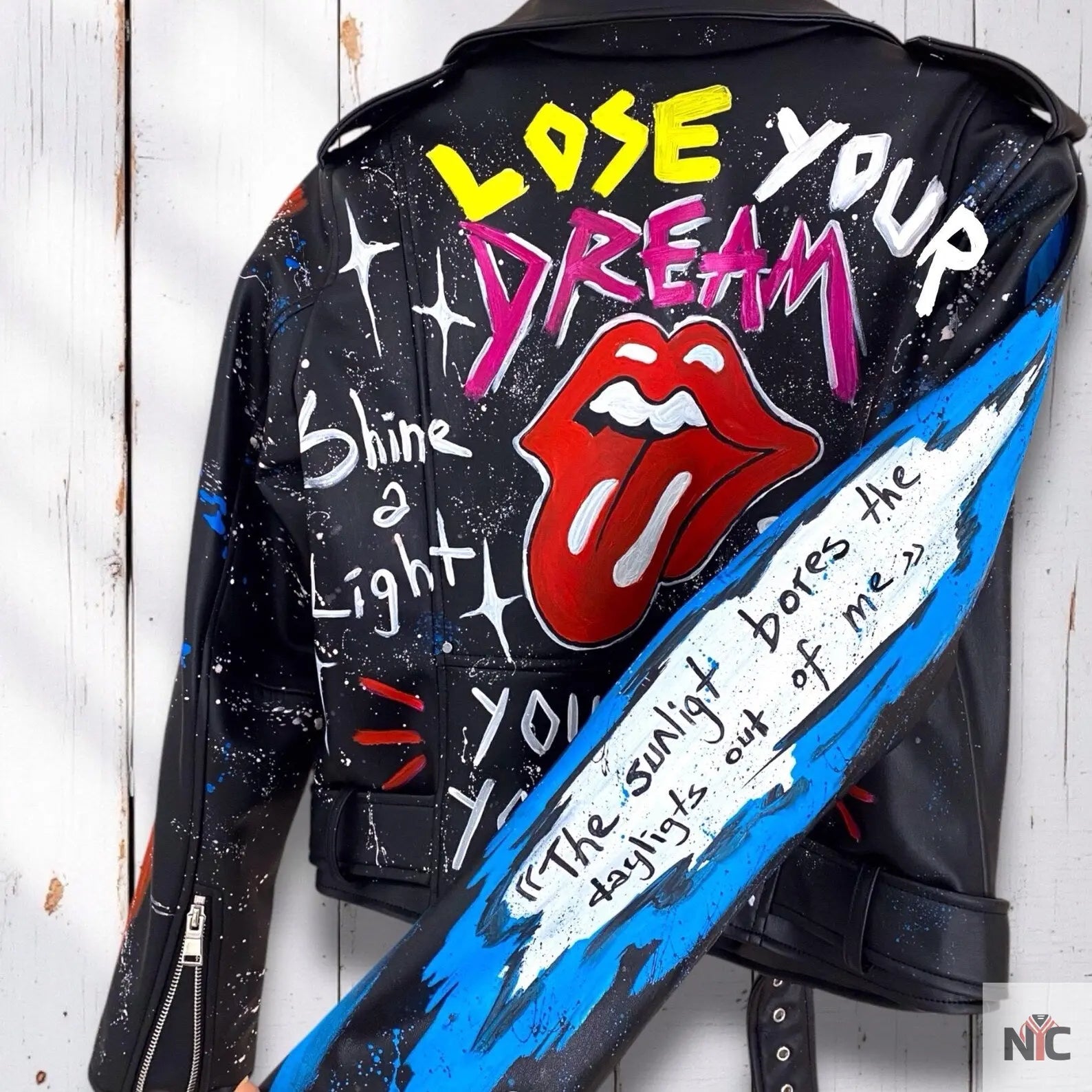 Rolling Stones, Rock 'n Roll, Hand-Painted Leather Jacket