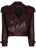 Saint Laurent Burgundy Leather Jacket