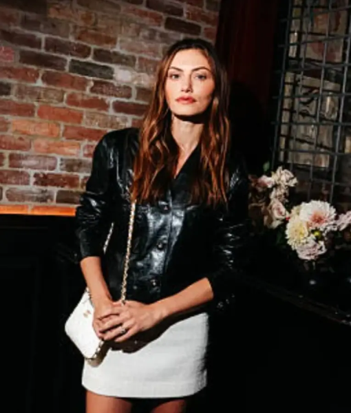 Phoebe Tonkin Chanel Through Her Lens Leather Jacket