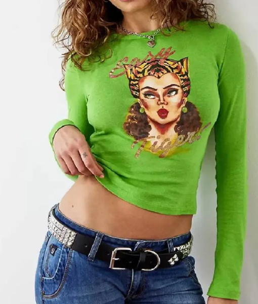 Wednesday Emma Myers Green Graphic Shirt
