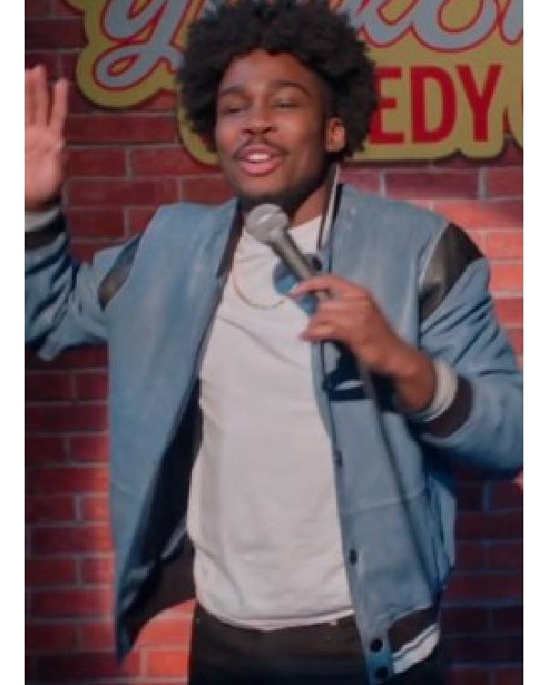 Saturday Night Live Kam Patterson Denim Varsity Jacket