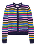 Shrinking Christa Miller Rainbow Striped Cardigan