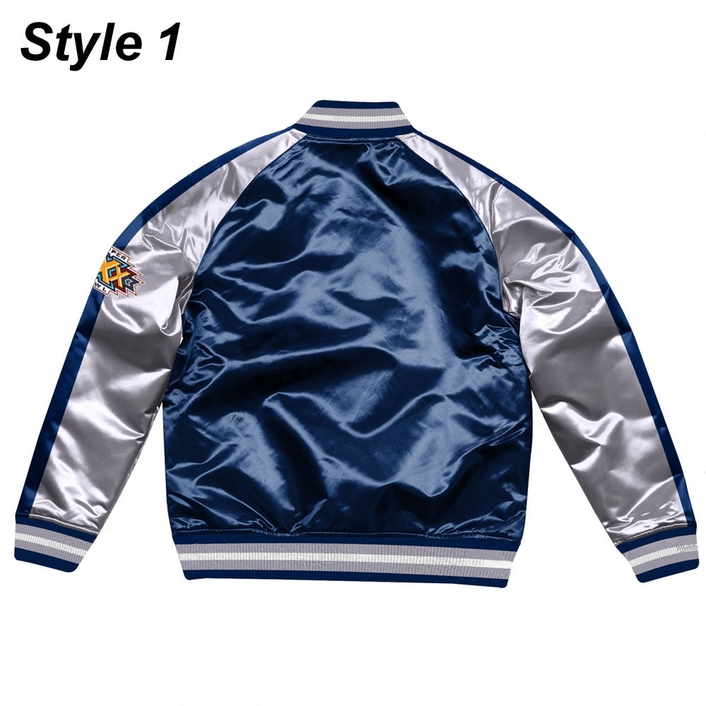 Silver Dallas Cowboys Varsity Satin Jacket