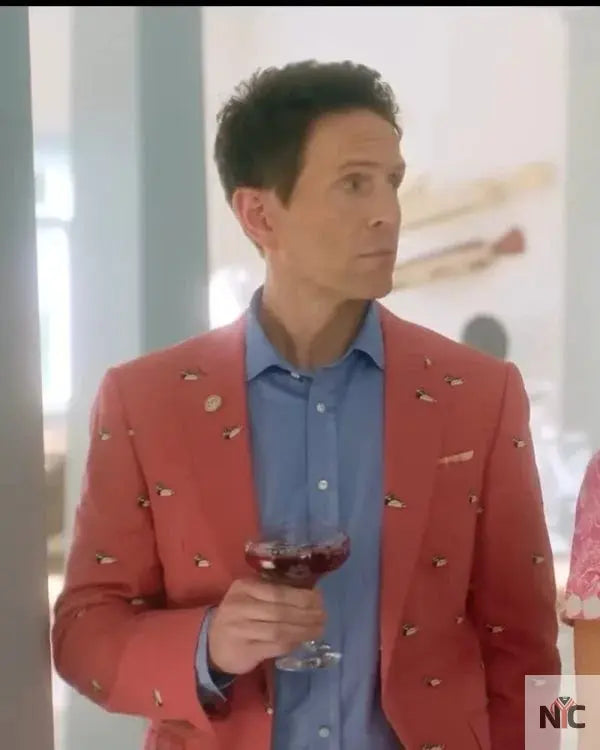 Sirens Glenn Howerton Duck Print Pink Coat