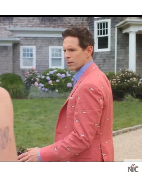 Sirens Glenn Howerton Duck Print Pink Coat