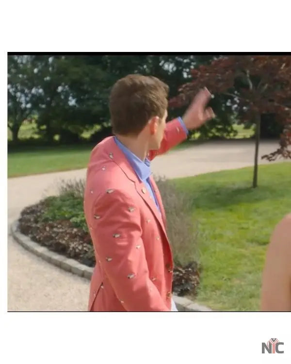 Sirens Glenn Howerton Duck Print Pink Coat