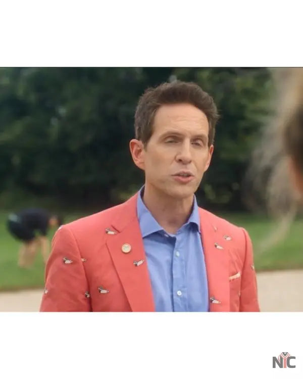 Sirens Glenn Howerton Duck Print Pink Coat