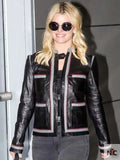 Street Style Jessica Simpson Black Leather Jacket