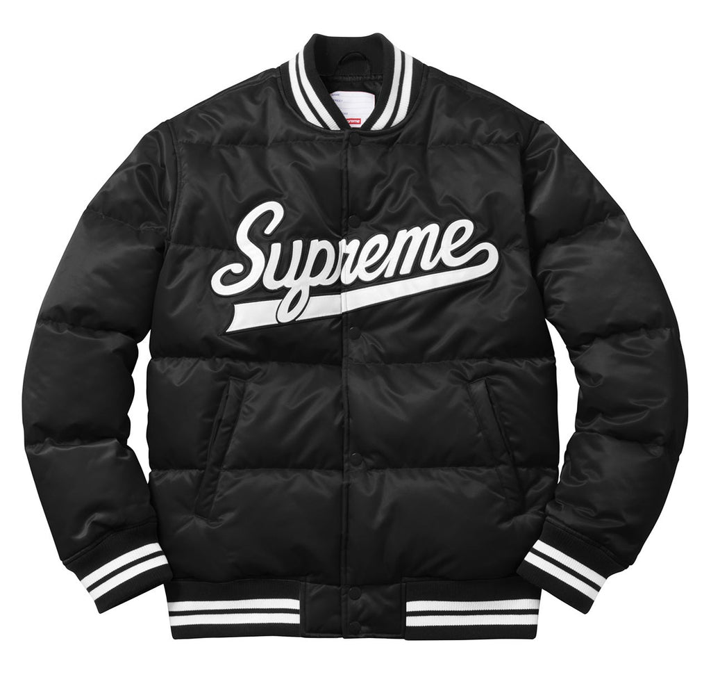 Supreme Black Puffy Varsity Jacket