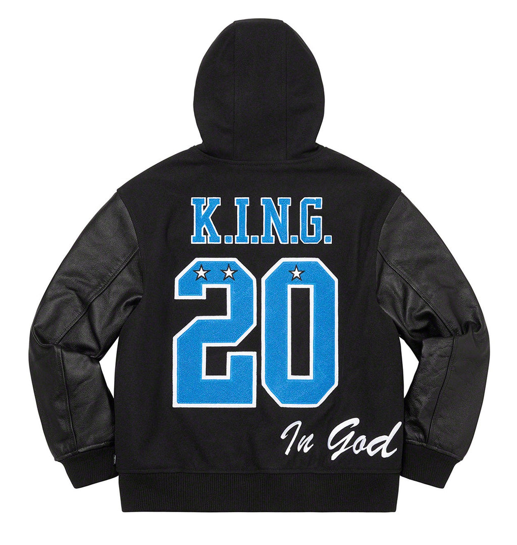 Supreme King Hooded Varsity Jacket