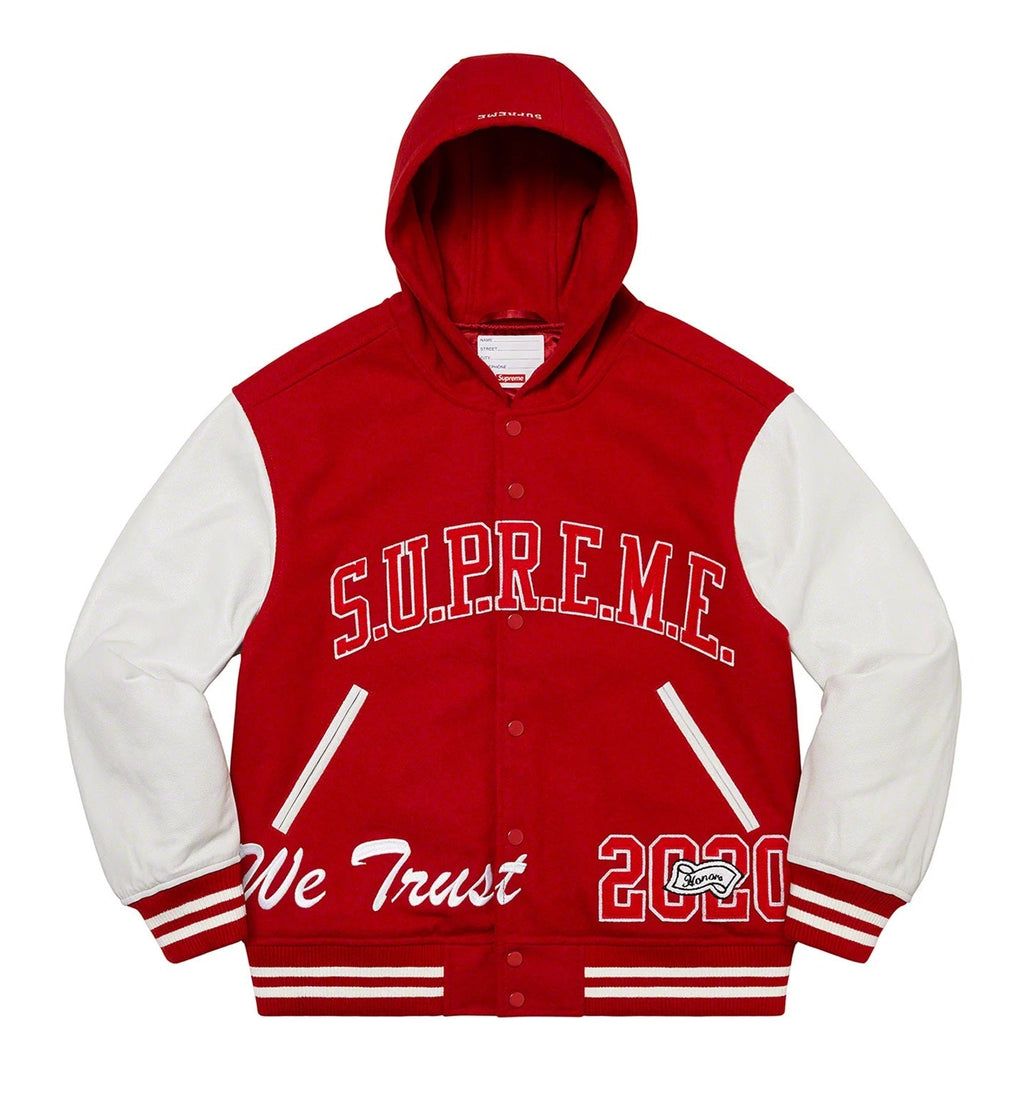 Supreme King Hooded Varsity Jacket