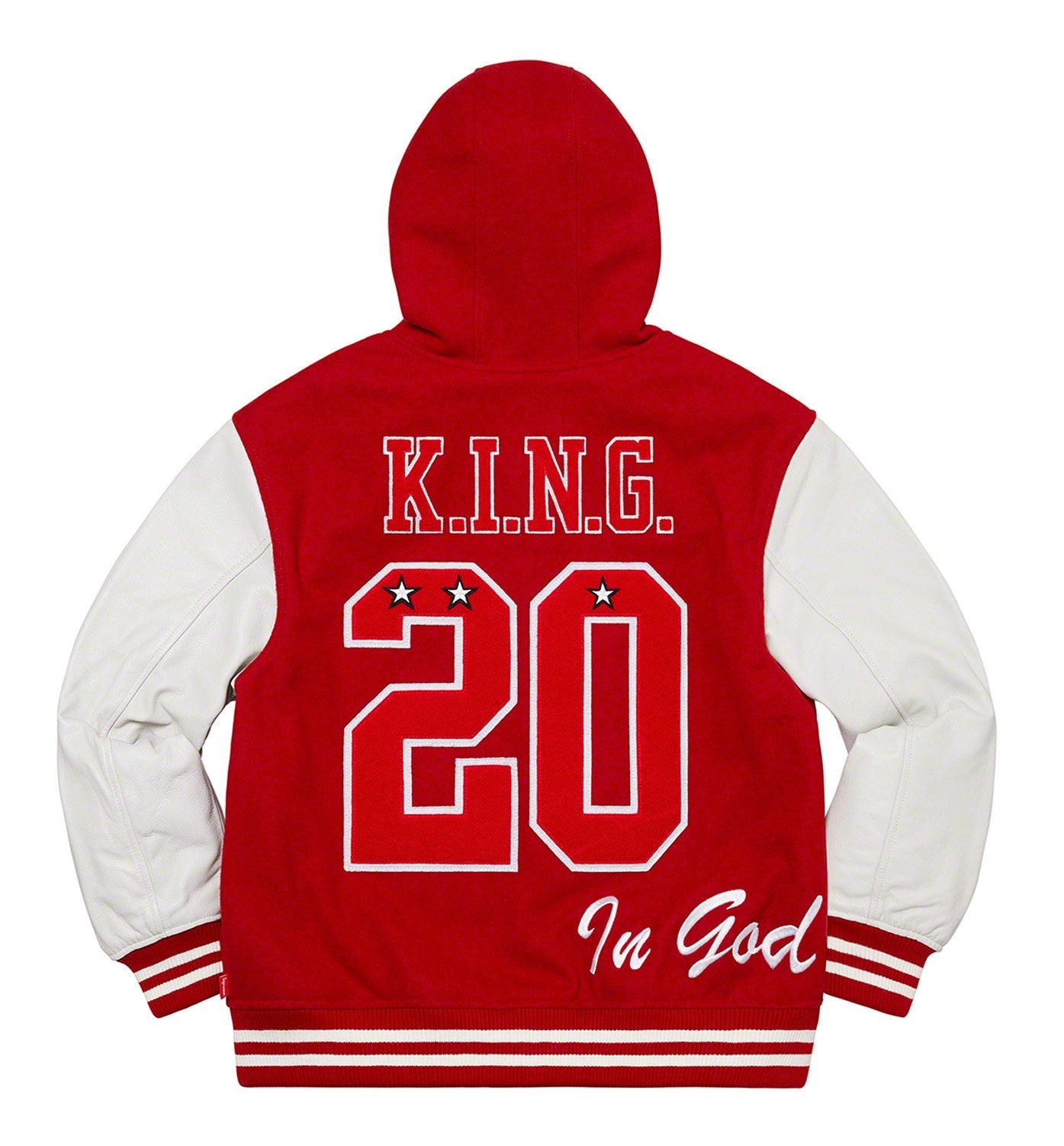 Supreme King Hooded Varsity Jacket