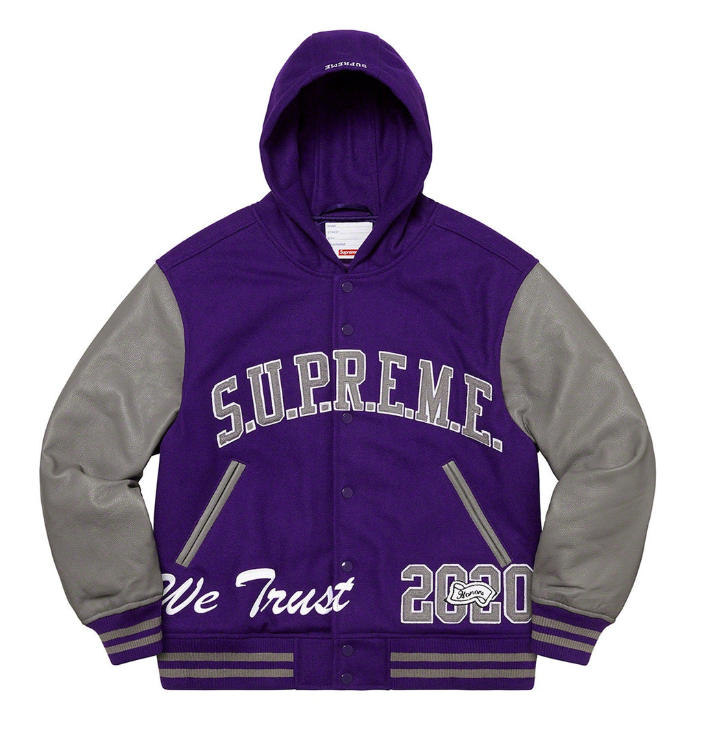 Supreme King Hooded Varsity Jacket