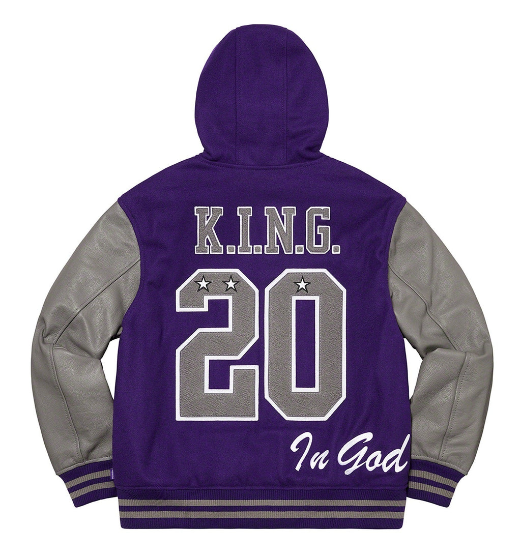 Supreme King Hooded Varsity Jacket