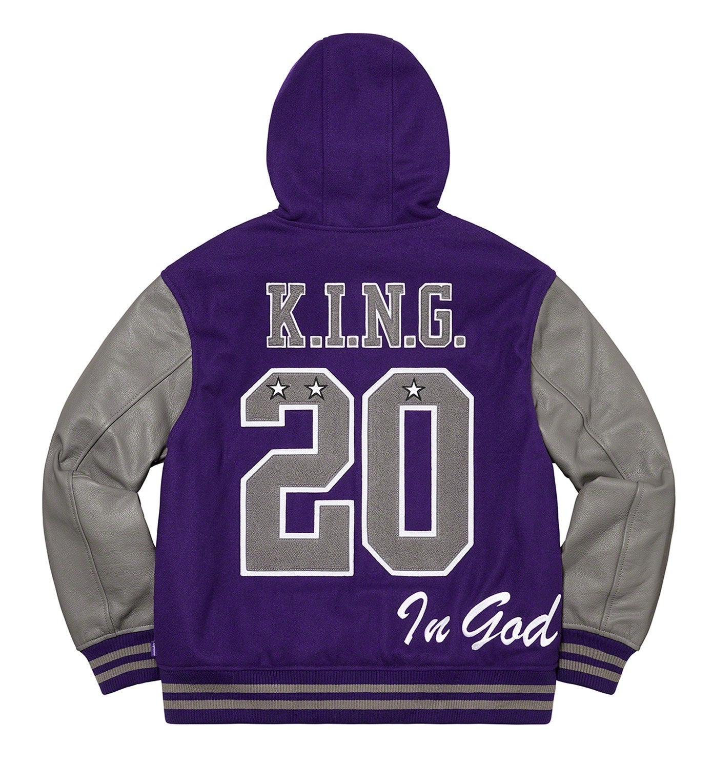 Supreme King Hooded Varsity Jacket