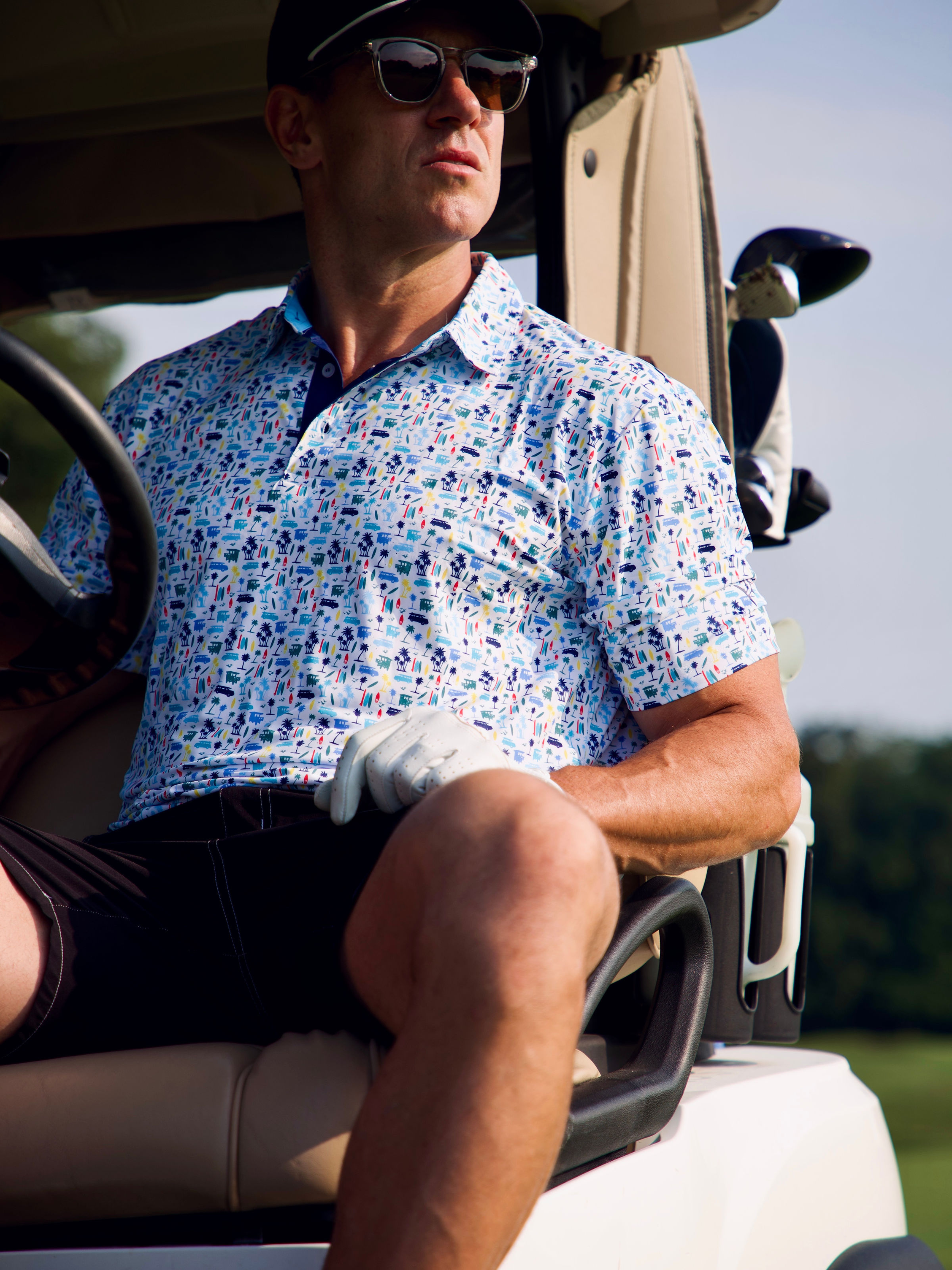 Primakind Surfs up Performance Polo | 4=Way Stretch