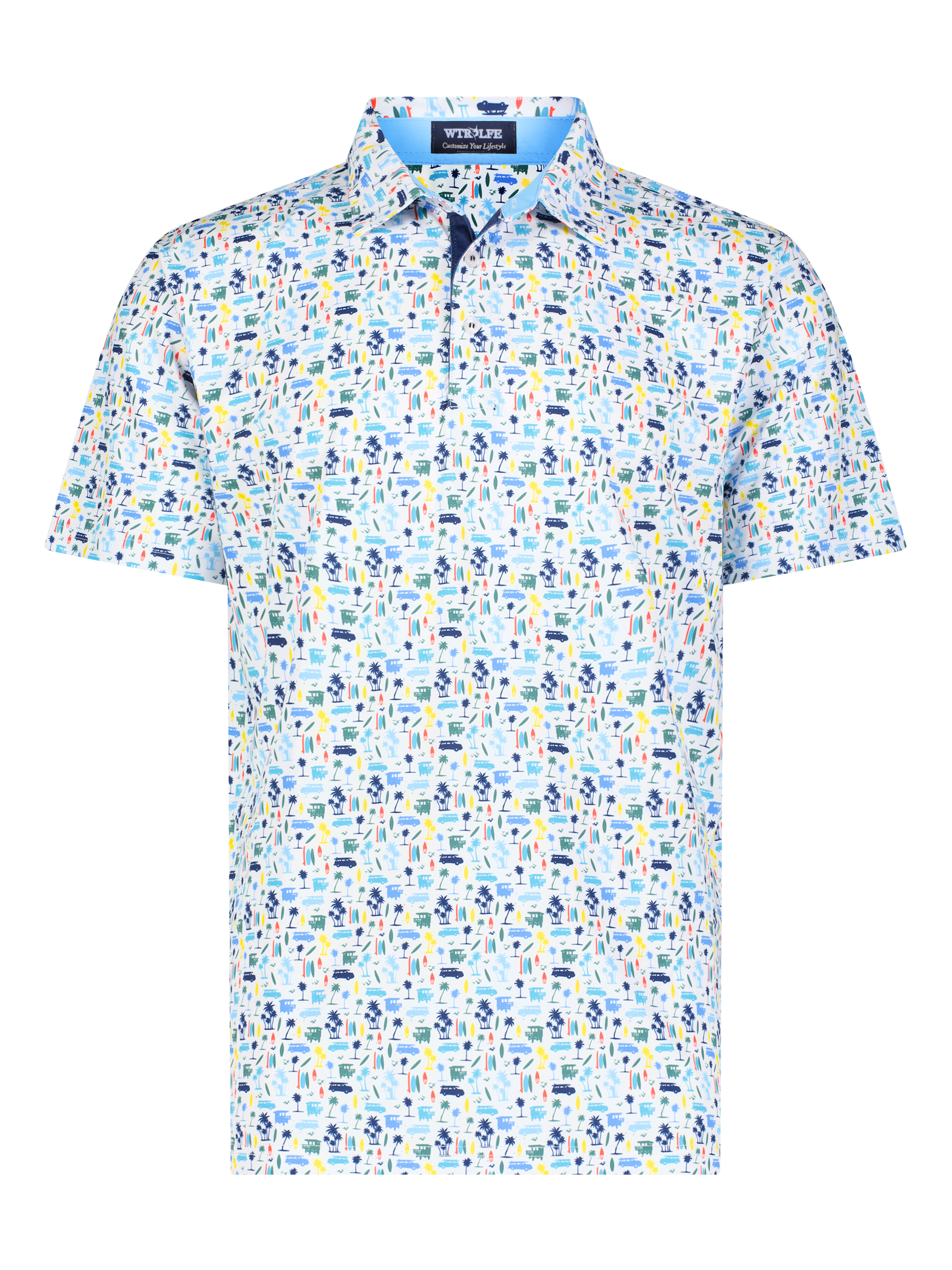 Primakind Surfs up Performance Polo | 4=Way Stretch