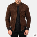 Sven Mocha Suede Bomber Jacket