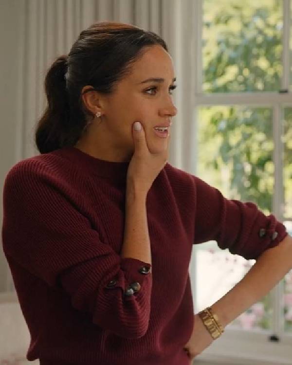 With Love Meghan S02 Meghan Markle Burgundy Jumper