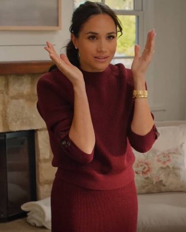 With Love Meghan S02 Meghan Markle Burgundy Jumper