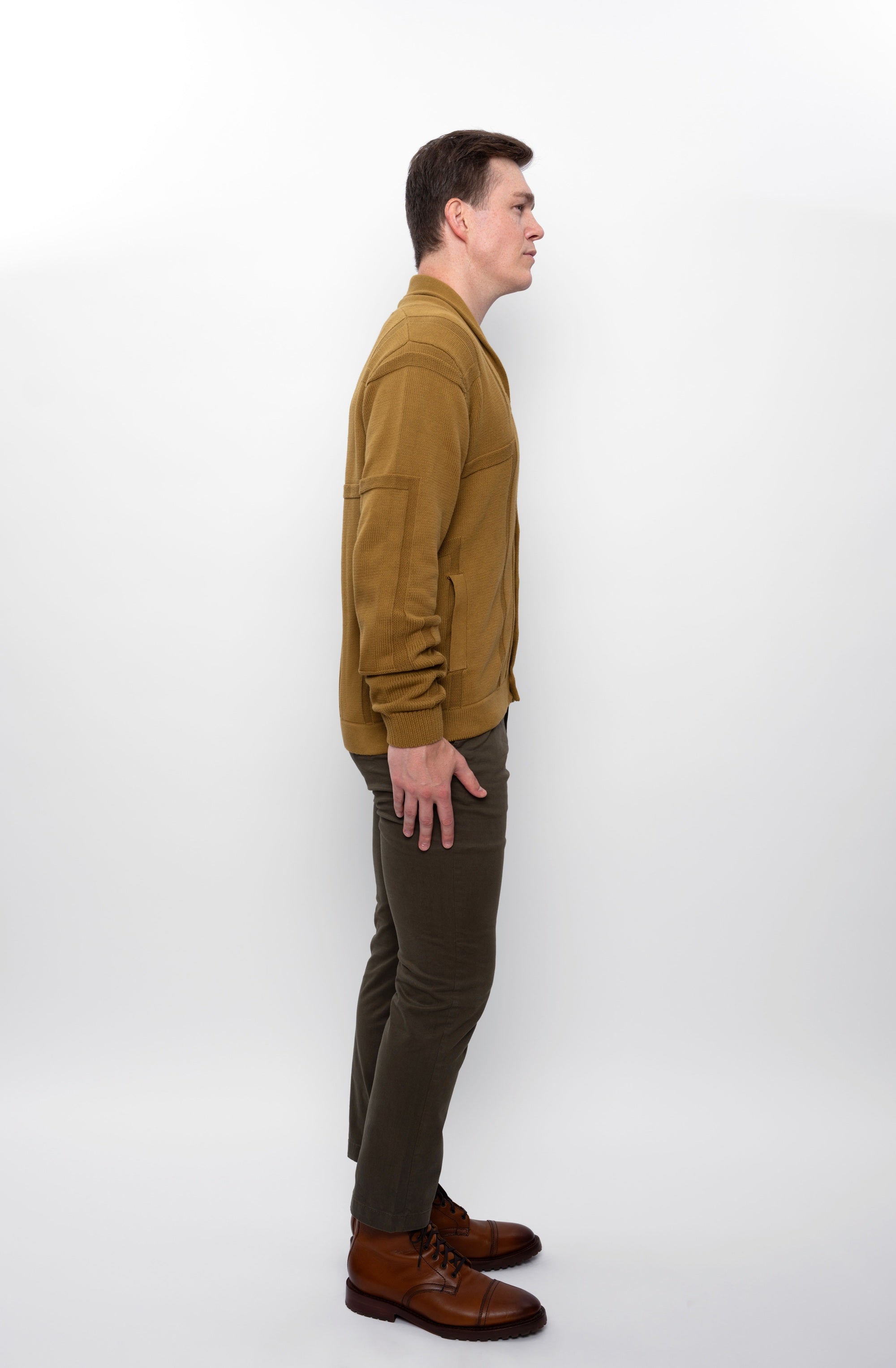 Primakind Men's Geometric Pattern Shawl Collar Cardigan