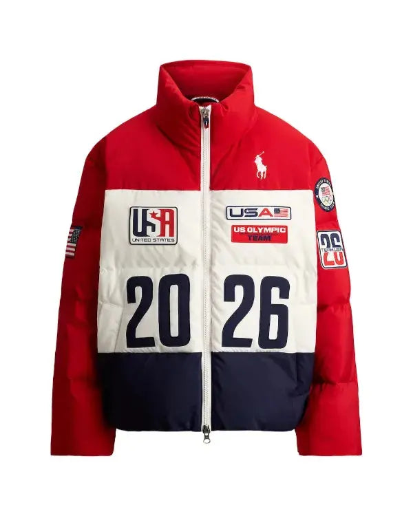 Team USA Olympics 2026 Opening Ceremony Red Puffer Jacket