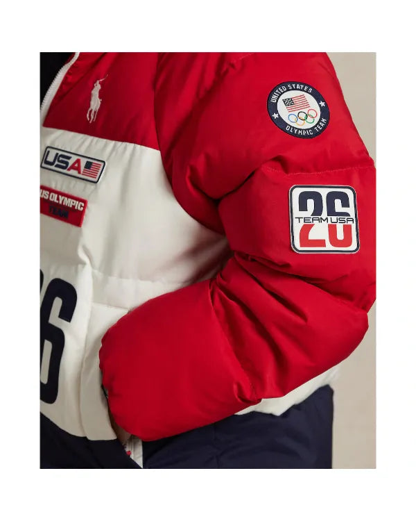 Team USA Olympics 2026 Opening Ceremony Red Puffer Jacket