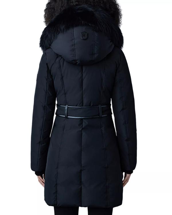 A Merry Little Ex-Mas 2025 Jameela Jamil Black Fur-Trim Coat