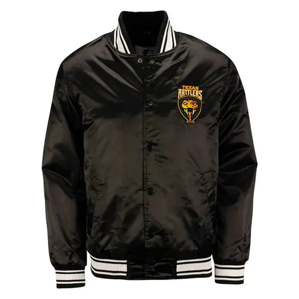 Texas Rattlers Satin Starter Jacket - Black