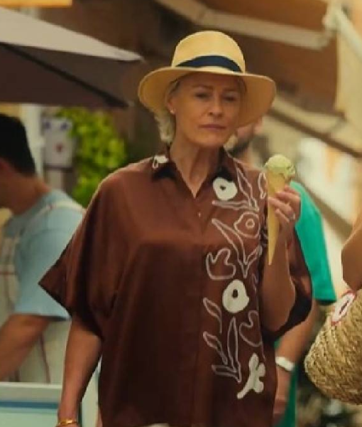 The Girlfriend Robin Wright Brown Floral Shirt