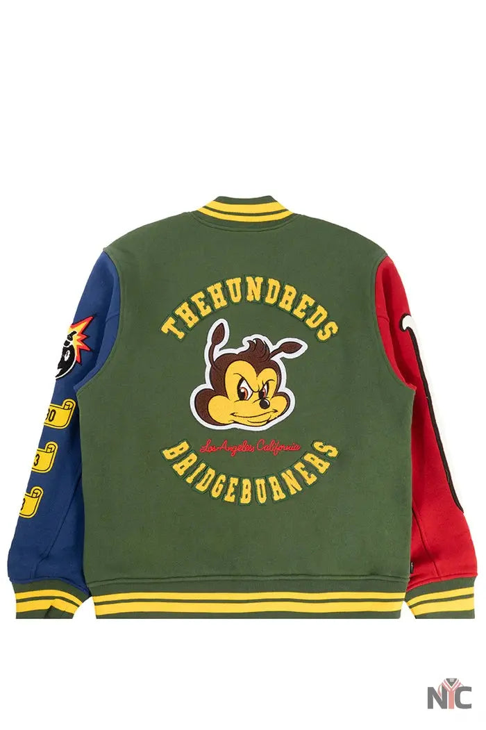 The Hundreds Bridge Burners Forest Green Letterman Jacket