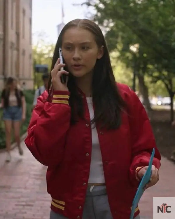 The Summer I Turned Pretty Lola Tung Red Letterman Jacket