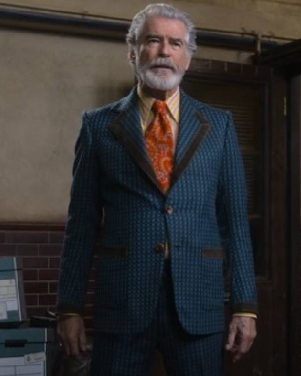 The Thursday Murder Club Pierce Brosnan Blue Blazer