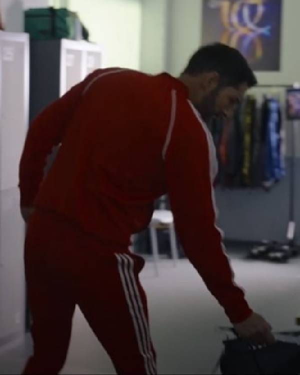The Thursday Murder Club Tom Ellis Red Tracksuit