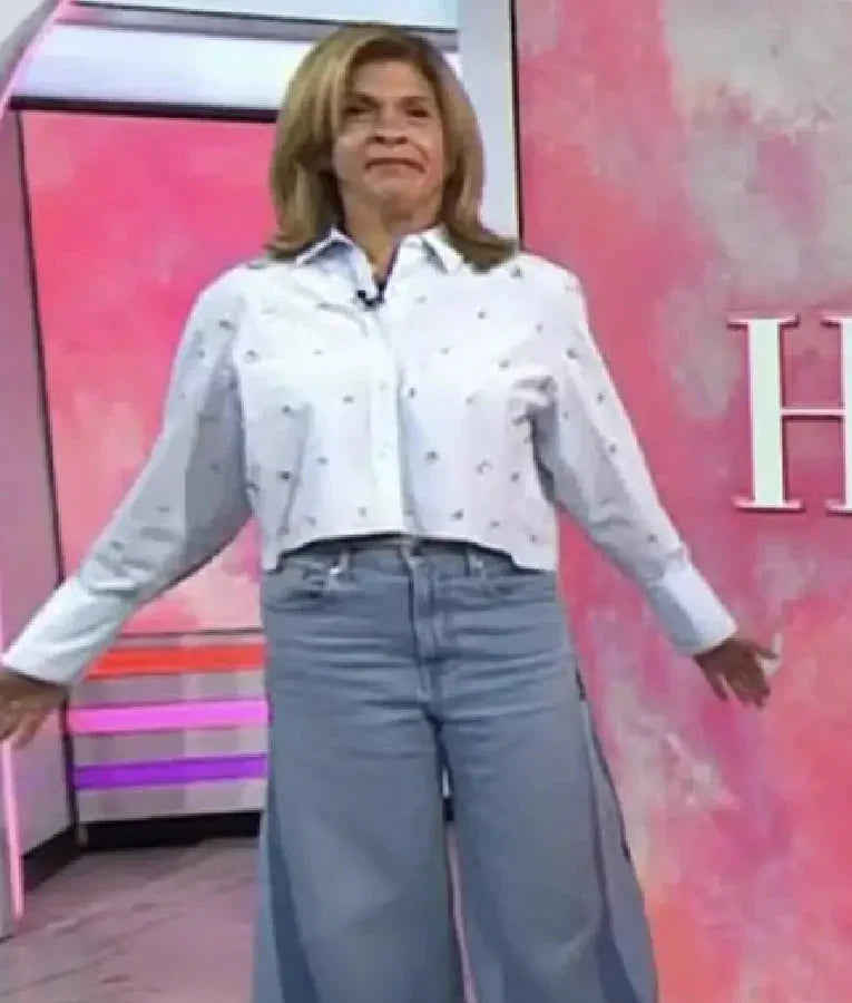 The Today Show Hoda Kotb Embellished Crop Shirt