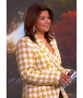 The View 2025 Ana Navarro Yellow Houndstooth Tweed Blazer