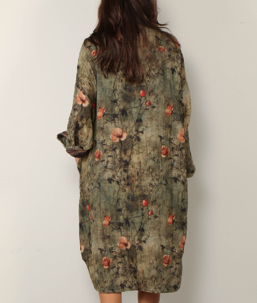 The View 2025 Whoopi Goldberg Green Floral Long Shirt Jacket