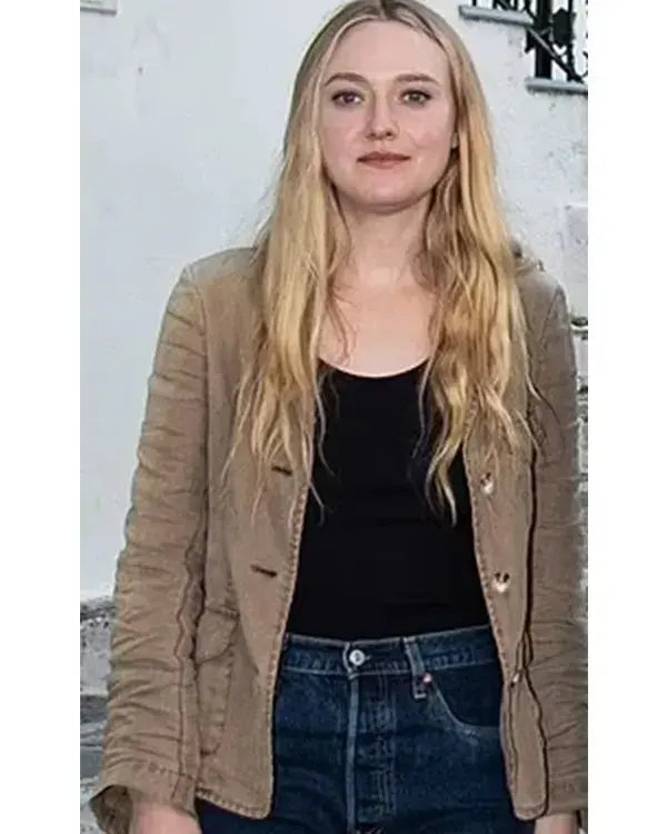 The Equalizer 3 2023 Dakota Fanning Brown Jacket