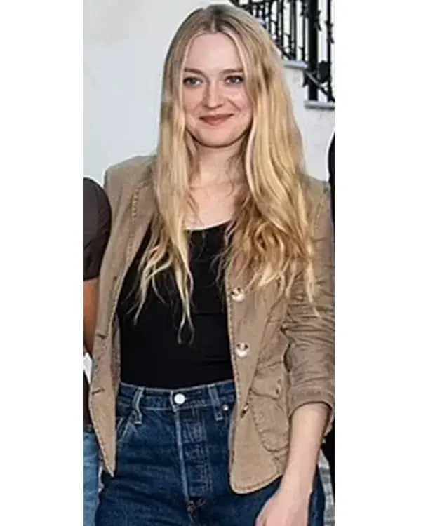 The Equalizer 3 2023 Dakota Fanning Brown Jacket