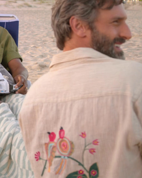 The Four Seasons S02 Marco Calvani Embroidered Bird Shirt