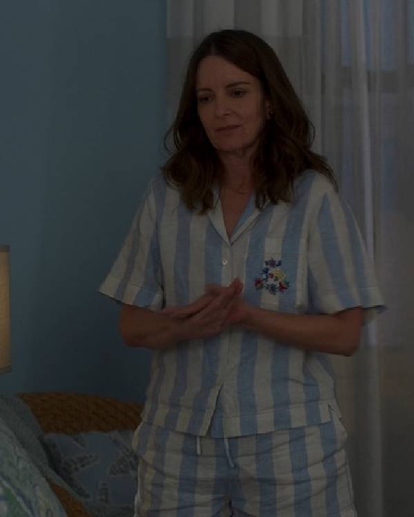 The Four Seasons S02 Tina Fey Blue Striped Pajamas