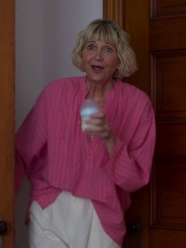 The Four Seasons S2 Kerri Kenney Pink Striped Shirt