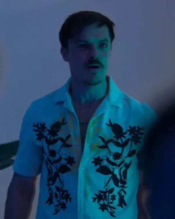 The Revenge Club S01 Eoin Duffy White Floral Shirt