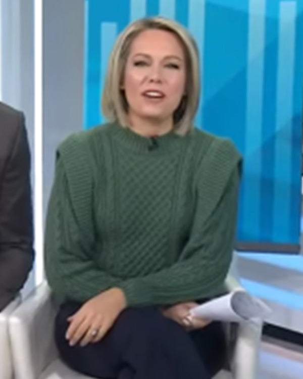 The Today Show Dylan Dreyer White Embroidered Chicken Sweater