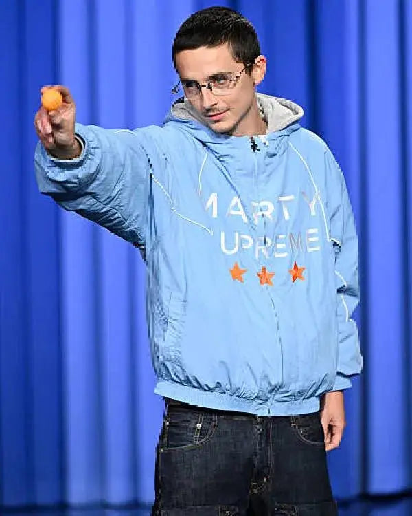 The Tonight Show Starring Jimmy Fallon Timothée Chalamet Blue Jacket