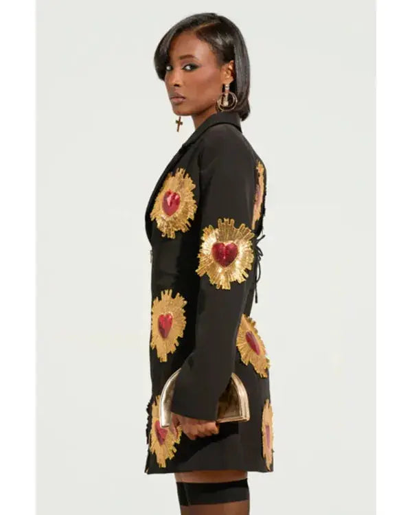 The Voice S27 Lucia Flores-Wiseman Black & Gold Heart Dress
