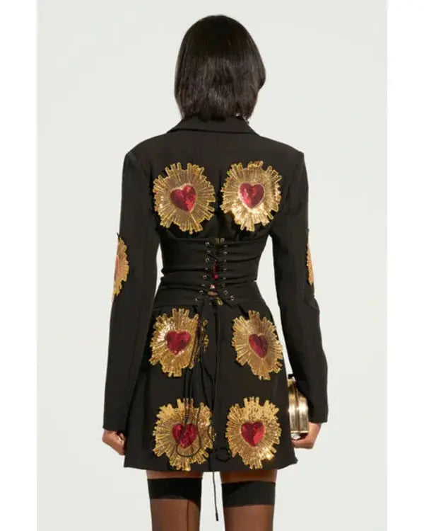 The Voice S27 Lucia Flores-Wiseman Black & Gold Heart Dress