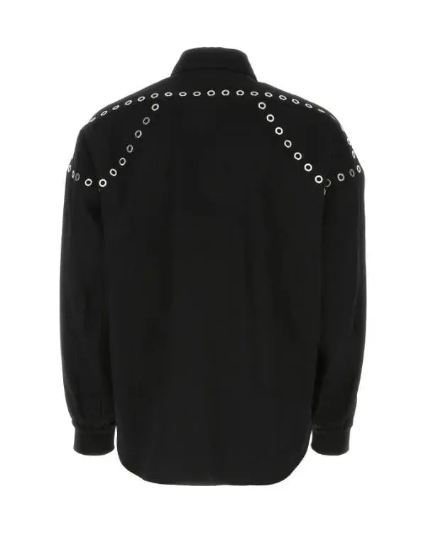The Voice S28 Peyton Kyle Eye-let Studded Denim Shirt