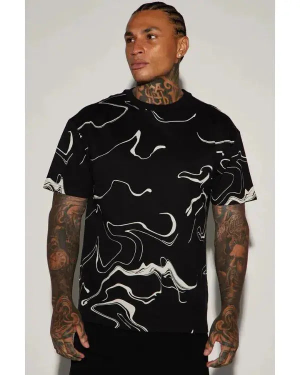 The Voice S28 Ralph Edwards Black Marble Print T-Shirt